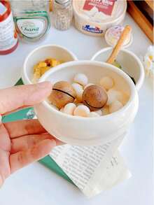1 Piece Korean Style Ceramic Ins Small Round Bowl Plates Set, Mini Yogurt Oatmeal Bowl, Simple And Stylish Dessert/Uit Salad/Rice/Noodle Bowl, Suitable For Restaurants,Kitchen Accessories, Used To Hold Various Party, Gathering, Snack Shop, Food, Home Decoration