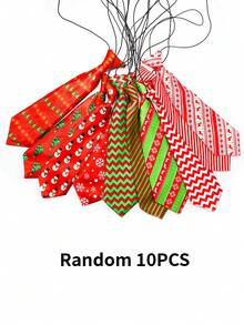 Set Dasi Kupu-Kupu Natal untuk Hewan Peliharaan (2/3/10 Buah) – Gaya Liburan Meriah untuk Kucing & Anjing, Hadiah Natal Sempurna & Aksesori Hewan Peliharaan - MultiWarna - View 9