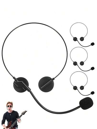 1/2/4pcs Rock Star Costume Accessories Headphones, Role Play Fake Microphone Rock Star Singer Microphone Headpiece, Halloween Costume Accessories Props, Black Fake Microphone Headphones Costume Props, Rock Star Singer Costume Headphones Microphone, Headset Microphone Costume Accessories Props, Suitable For Halloween Role Play, Music Parties, Christmas, Mother's Day, Wedding Season, Graduation, Gift For Family And Friends