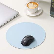 1pc Small Round Single/Double-Sided Solid Color Mouse Pad, Non-Slip Computer Office Gaming Desk Mat For Women
