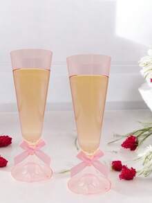 10/25 件 150 毫升/5 盎司香槟杯起泡香槟酒吧杯透明敬酒杯适用于野餐婚礼派对鸡尾酒活动用品和户外庆祝活动优雅且易于清洁，新年和圣诞节。（塑料玻璃-杯蛋糕装饰婚礼装饰周年纪念日） - 彩色 - 查看 16