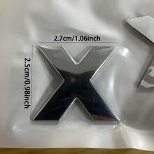 Car English Letter Metal Car Logo Trunk Sticker Number Plate Car Tail Decoration Car Body Sticker Modified Engine Capacity Label - Silver - View 11