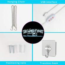 "The Word Is Yours" Neon Sign - USB-Powered Wall Art With 8 Vibrant Colors, Adjustable Text LED Light For Home Office Bar Cafe Wedding Party Decor, Anniversary Valentine's Gift, Ambient Lighting | Customizable Light Decor | Colorful Neon Lights, Neon Signs For Wall Decor