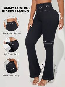 Women's Seamless Rib-Knit High Waist Flare Yoga Pants