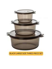 3件套圆形食品储物盒，适用于冰箱和微波炉的厨房收纳盒 - 彩色 - 查看 7