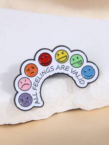 1 件时尚迷人的“Mood”字母珐琅胸针，适用于背包和服装，独特设计翻领别针，适合女士连衣裙配饰别针，用于衣服包饰学校办公室配饰衬衫夹克珠宝圣诞节万圣节衣服别针有趣可爱的教师礼物