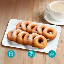 10/20pcs White Paper Party Plates, Light-Weight Rectangle Dinner Plates, Disposable Platters Serving Dish, Large Serving Tableware Food Trays For Cookie Cake Dessert Snack Appetizers Holiday Picnic Party Supplies Birthday﻿