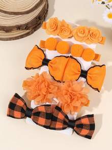 10pcs Orange Hair Bows For Girls Orange Flower Bow Barrettes Gingham Bow Hair Clips Orange Grosgrain Ribbon Bow Hairpins Fashion Bow Clips Alligator Clips Casual Daily Headpiece Kids Baby Fall Hair Accessories
