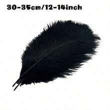 15-50cm Artificial Feathers, 5/10pcs White/Black, DIY Crafts, Wedding Party Decor And Christmas Costume Making - Multicolor - View 14