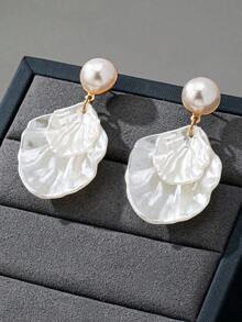 1 Pair Elegant Shell Dangle Earrings, Fashionable & Versatile, Suitable For Women's Daily Wear Or Gift - Multicolor - View 3