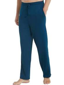 Mens Pajama Pants - Viscose Made From Bamboo, Soft Sleep Pants Comfy Drawstring Lounge Bottom With Pockets Sweatpantshalloween - Ink Blue - View 9
