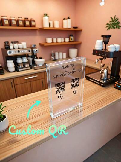Custom QR Code Sign, Personalized Small Business Social Media QR Sign, Customize QR Codes To Directly Link To The Merchant's Official Website, Menu, Reservation Page, Or Online Store. Very Suitable For Small Business Decor, Beauty, Spa, Nail Salon, Eyelash Salon, Salon, Restaurant, Office, Cafe Online Feedback Reviews