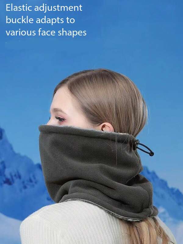 Outdoor Cycling And Skiing Scarf For Autumn And Winter, With Adjustable Length, Fleece Lining, Thick And Warm, Neck Warmer, Anti-Wind, Anti-Dust Mask.