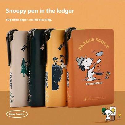 SNOOPY 1 件 Isar Co 品牌限量版 Pocket Bunman 荒野露营笔插便携备忘录手册可爱卡通圣诞节