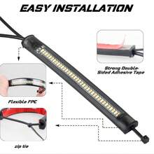 Tira De Luz Led Motocicleta Stop Intermitente Universal Cool - 1 pieza - Ver 9