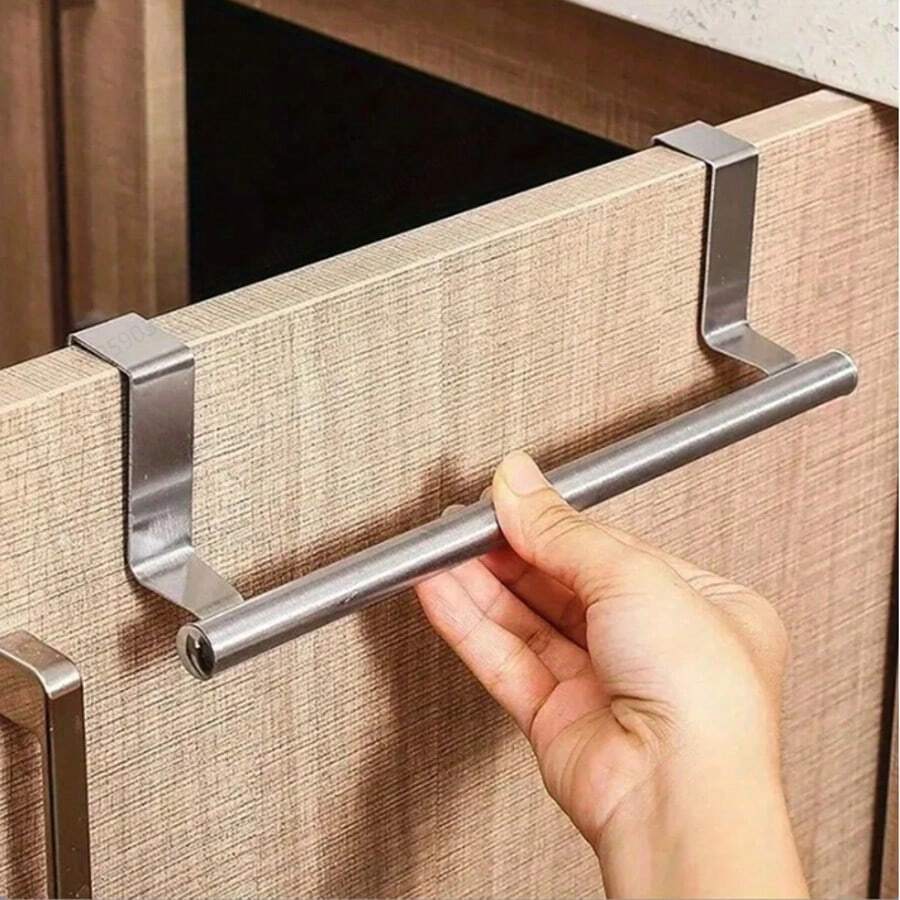 Space-Saving Stainless Steel Over-Door Towel Rack - Easy Install, Rust-Resistant Hanging Bar For Bathroom & Kitchen Towel Holder For Bathroom Towel Rack For Bathroom