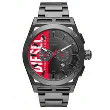 Diesel Reloj cronógrafo Timeframe para hombres de DIESEL - Esfera gris sunray de 48 mm con caja y brazalete de acero inoxidable gunmetal | Movimiento de cuarzo, resistencia al agua de 10 ATM | Ideal para uso diario, deportes al aire libre, negocios y regalo de moda