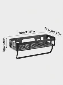 1 raft de baie montat pe perete, un raft de depozitare suspendat din plastic, potrivit pentru accesorii de baie, articole de toaletă și suporturi pentru periuțe de dinți, ușor de instalat fără găurire, ideal pentru utilizare în case și băi de hotel.