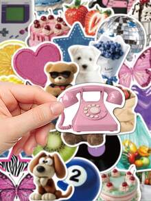 50 piezas Pegatinas retro Y2K para cuadernos, portátiles, estuches de teléfonos celulares, equipaje, guitarras y decoración