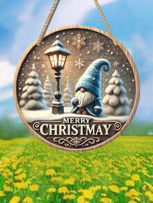 1pc Christmas Gnome 2D Flat Acrylic Window Hanging Decor, Vibrant Graphic Design - Durable Indoor/Outdoor Decoration For Garden, Porch, Bedroom, Office, Exquisite Details, Suitable For Various Holiday Gifts