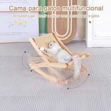Mecedora Silla de sisal para Gato, Rascadores para Gato Sillon, Hamaca para Gato Elevada con Rascador y Pelota para Gatos, Adecuada para Que los Gatos Duerman, Jueguen y Afilen Sus Garras - 1 - Ver 7