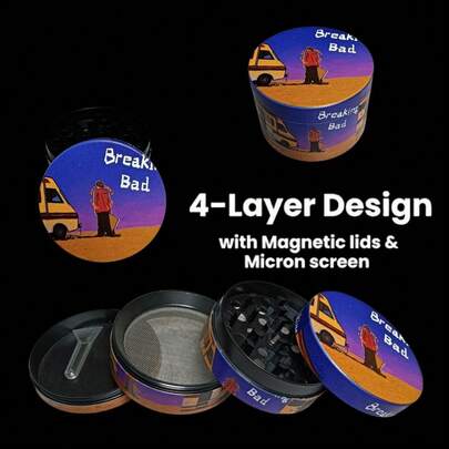 2 Inch Cartoon Herb Grinder Crusher Pestle Salt Mortar Vanilla Bud Tobacco Spice Mill Portable 4 Sections Manual Zinc Alloy Tobacco Raw Grass Grinder Cigarette Smoking Accessories Gift