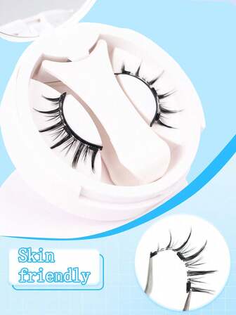 1 Pair Magnetic Eyelashes Clip Kit, Densely Packed Manga Style Looking Design, No Glue Required Easy To Wear And Remo 4-14mm