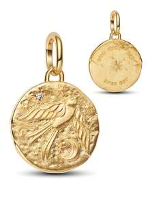 1pc Fashionable Charm Electroplated Gold Beaded Pendant, Versatile For DIY Bracelet, Necklace, Gift - Yellow Gold - View 3