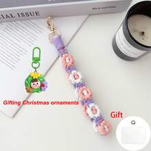 2026新年礼物斜挎手机挂绳，情人节针织挂绳，雏菊马尾辫设计，手工编织，ins风，户外旅行，徒步，防丢，耐用 - 彩色 - 查看 15