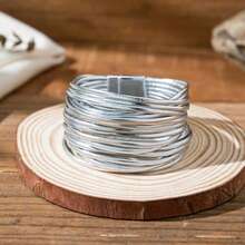 1pc Boho Vacation Style Multilayer Contrast Magnetic Buckle Bracelet Unisex Rock Hippie Wide-Brimmed Disturbing Bangle Wrap Bracelet For Women