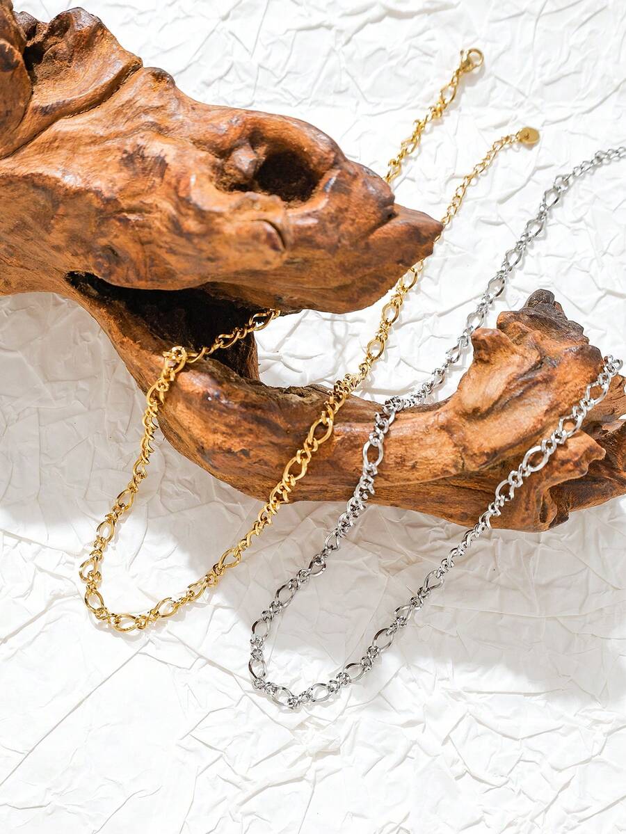 1 قلادة سلسلة عنق مجدولة مخصصة، سلسلة عنق من الفولاذ المقاوم للصدأ مناسبة للاستخدام اليومي للنساء، هدية عيد ميلاد أو عطلة للأم أو الصديقة أو الصديق