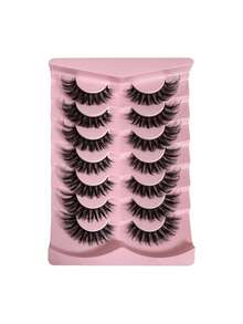 Ondine 7 Pairs Of Fine Black Stem 3D Natural Thick Imitation Real And Fake Eyelashes - Black - View 6