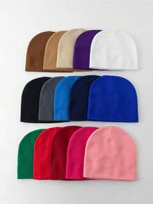 1pc Women's Fashion Simple Jacquard Beanie Hat, Warm Casual Hat Suitable For Autumn/Winter, Halloween Winter Clothing - Multicolor - View 13