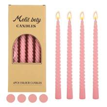 4 件 10 英寸锥形普通蜡烛，浅/深粉色/柔和色系列，适用于家居装饰、婚礼装饰、餐桌装饰、闺蜜礼物、女士礼物、冬季礼物、生日装饰、烛光晚餐、烛台、宴会、婚礼、情人节、无香蜡烛、浪漫装饰、四季皆宜 - 彩色 - 查看 19