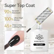 Gel Top Coat,15ml Gloss Base And Top Coat Set, No Wipe Super Top Gel Not Chip Or Peel And Long Lasting Base Gel Top Gel For Nail Art{"Color_name":"15mlBaseandTopCoatSet"} - 15ml底妝和麵漆套裝 - 查看 5