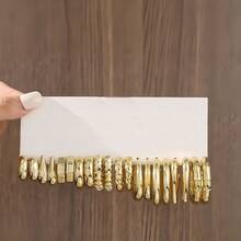 1 pereche/10 perechi/40 de perechi Set de cercei minimalisti din rășină CCB aurie, potriviți pentru purtare zilnică - Aur - Vizualizare 6