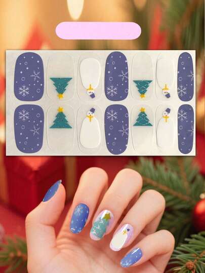 1 Sheet Nail Stickers & 1 Nail File, Anime Girl Nail Art Stickers Full Nail Wraps, Self-Adhesive Nail Decals For Women & Girls, DIY Nail Art Decorations