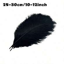 15-50cm Artificial Feathers, 5/10pcs White/Black, DIY Crafts, Wedding Party Decor And Christmas Costume Making - Multicolor - View 13