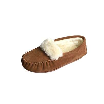 Eastern Counties Leather Womens/Ladies Zoe Plush Lined Moccasins (Camel) - 80% Suede/10% TPR/10% Fabric - (EL284)