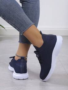 24 New Women's Lightweight Road Running Shoes, Sports Sneakers - Navy Blue - View 5