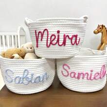 1 pieza Cesta personalizada hecha a mano como regalo de cumpleaños, organizador de juguetes de tejido de cordón I, elegante otoño, multifuncional, elegante, de alta calidad, único, para sala de té, hogar, jardín, oficina, para aniversarios, para el Día de San Valentín, para el Día de la Madre, para el Día del Padre, para graduaciones, para bodas, para inauguración de casa