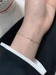 ELSEDES 1 pieza Brazalete decorativo ovalado de plata esterlina de moda para mujeres para el verano