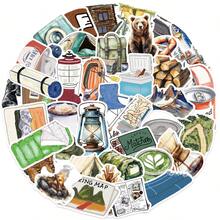 50pcs Watercolor Sticker Set, Cute Camping Stickers, Fun Outdoor Stickers, Waterproof Vinyl Stickers For Water Bottles, Laptops, Notebooks, Phones, Luggage, Journals, Fridges, Etc. - K - View 2