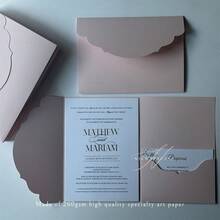 10/20/25个装三折口袋式婚礼邀请函信封，简约邀请函信封，适用于订婚、洗礼、DIY邀请函，5*7英寸邀请函，口袋式邀请函，定制邀请函，新款封面设计。圣诞贺卡
