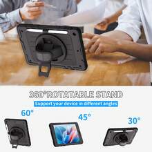 1pc Stock Case Compatible With IPad 11th/10th/ 9th/ 8th/ 7th Generation 11''/10.9''/ 10.2''/8.3', Ipad 10th 10.9'' Generation Tablet Cover With Pencil Holder [360° Rotating Hand Strap] &Stand, Case Compatible With IPad Mini 6 Mini 7 8.3 IPad7th/8th/9th 10.2 Inch IPad (A16) 11 Inch 11th Generation 2025 IPad 11(A16 2025) (Red+Black,Black)