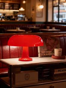 1PC Minimalist Mushroom-Shaped LED Table Lamp - USB-Powered Ambient Light For Bedrooms, Study Corners, And Modern Living Spaces, Orange/White