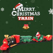 圣诞礼物，迷你火车轨道音乐，小火车，儿童电动轨道车玩具，复古迷你圣诞小火车，电动车玩具，新款小零件和小图案（不含电池，含1节电池） - 彩色 - 查看 8