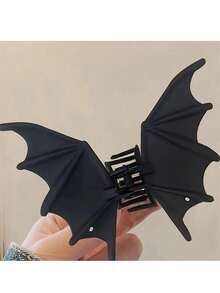 Bat Design Hair Claw Clip Punk Style Ponytail Holder Accessories For Women Girls Daily Wear Party Clothing Decor Halloween Gift Plain Star Hairpin