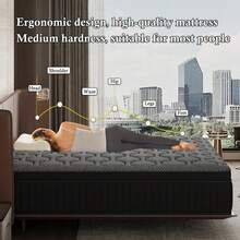 8/10/12/14 Inch Twin/Full/Queen/King Mattress,  Moderate Hardness ,Memory Sponge And Bagged Spring Mixed Mattress - 深灰色 - 查看 7