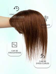 Hair Toppers For Women Real Human Hair 8-14inch Straight Human Hair Topper With Bangs Skin Scalp Big Base Cover Thinning Or Loss Top Pieces Real HairPieces 360°3D Bangs Thinning Blonde Hair For Daily - Multicolor - View 4